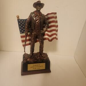 Bronze Cold Cast Talking John Wayne Bradford Exchange Sculpture